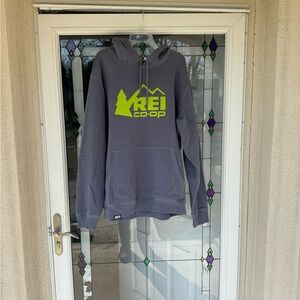 REI Gray Hoodie with Green Logo